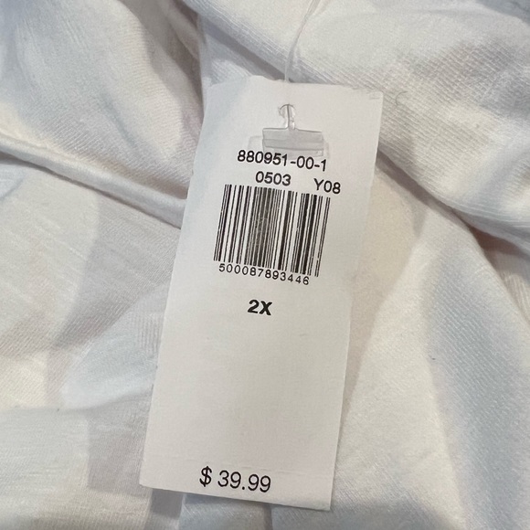 NEW WHITE OLD NAVY Swing MIDI 2x Plus size Dress tiered - Picture 7 of 7